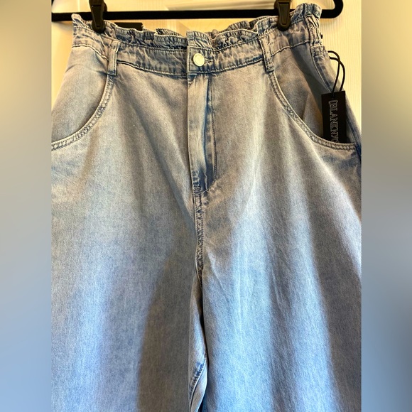 BLANK NYC 🛍️💕💞STAND STRONG Women's Paperbag Wide Leg Jean- NWT -Size L - Picture 6 of 12